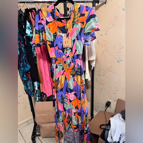 Abel The Label Floral Leonard Maxi Dress Size Small - Picture 2 of 2